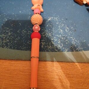 Pink and Red Beaded Pen